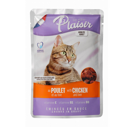 Plaisir Wet Food with Chicken for Adult Cats 100 gr