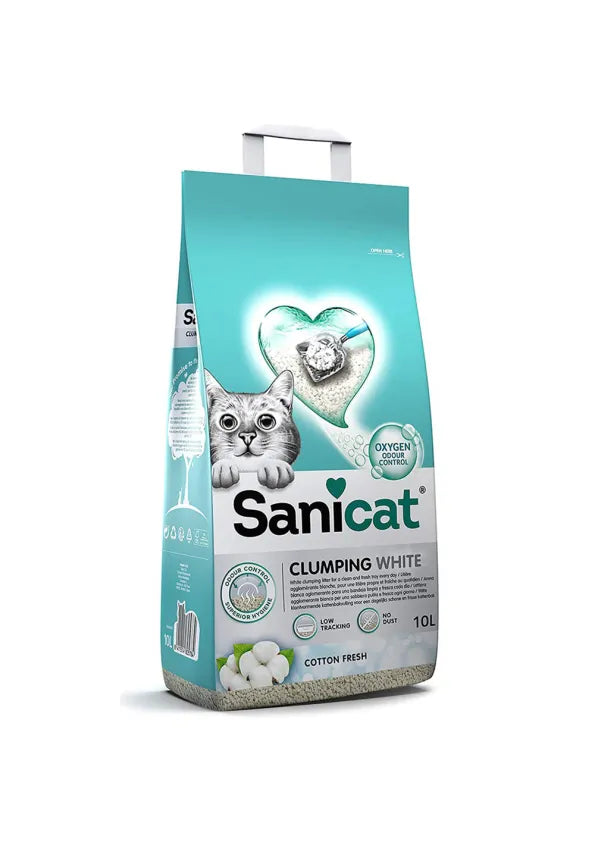 SaniCat Litter White Cotton Fresh Clumping 10L