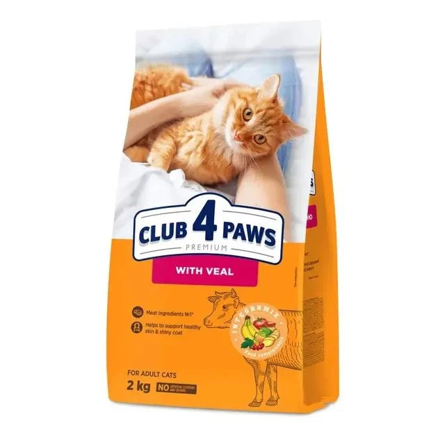 Club 4 Paws Cat Dry Food For Adult Veal 2Kg