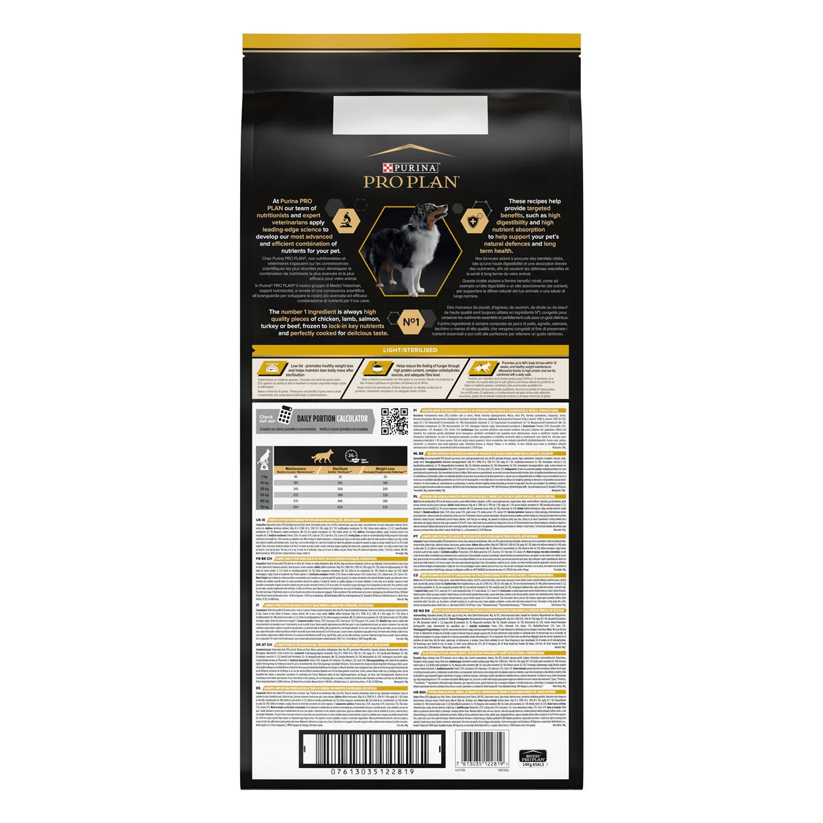 PURINA Pro Plan All Sizes Adult Light Sterilised with OPTIWEIGHT Rich in Chicken Dry Dog Food 14 KG