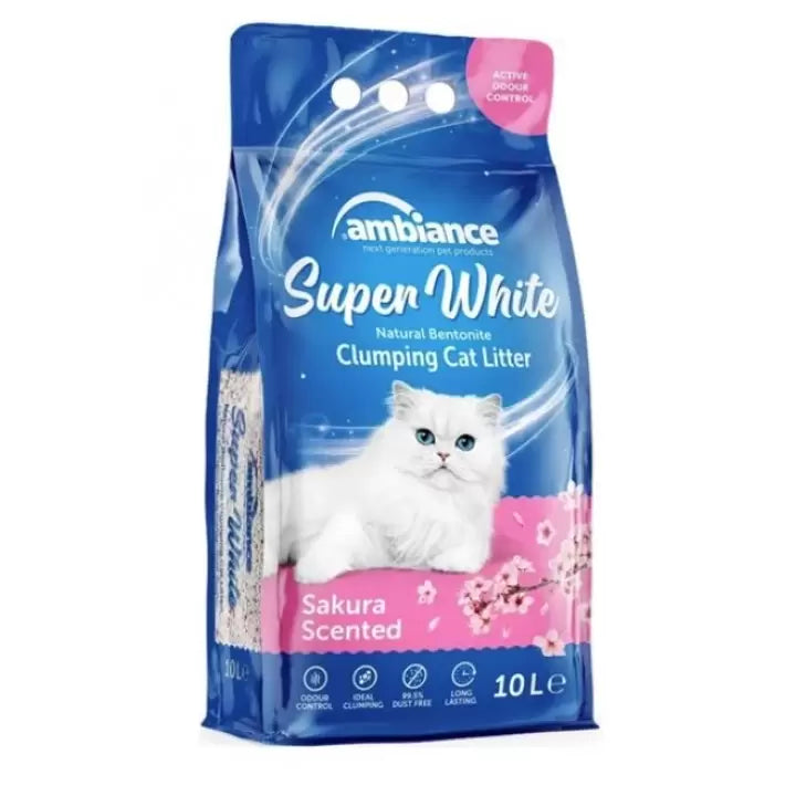 رمل القطط سوبر وايت ساكورا 10 لتر