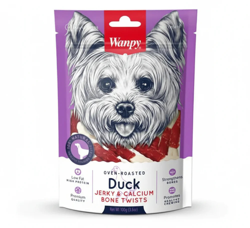 Wanpy Dog Treats Duck Jerky Calcium Bone 100 g