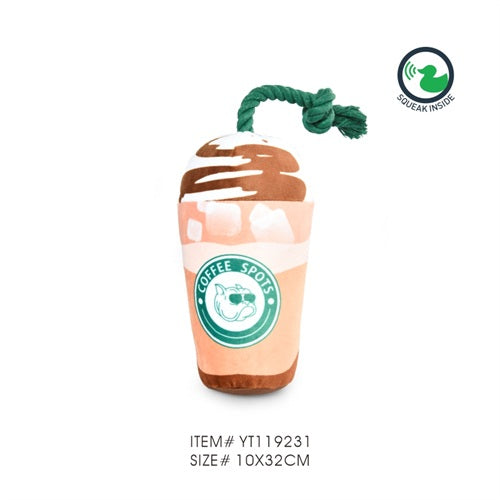 ألعاب كلب نعومي القطيفة الناعمة بنكهة القهوة