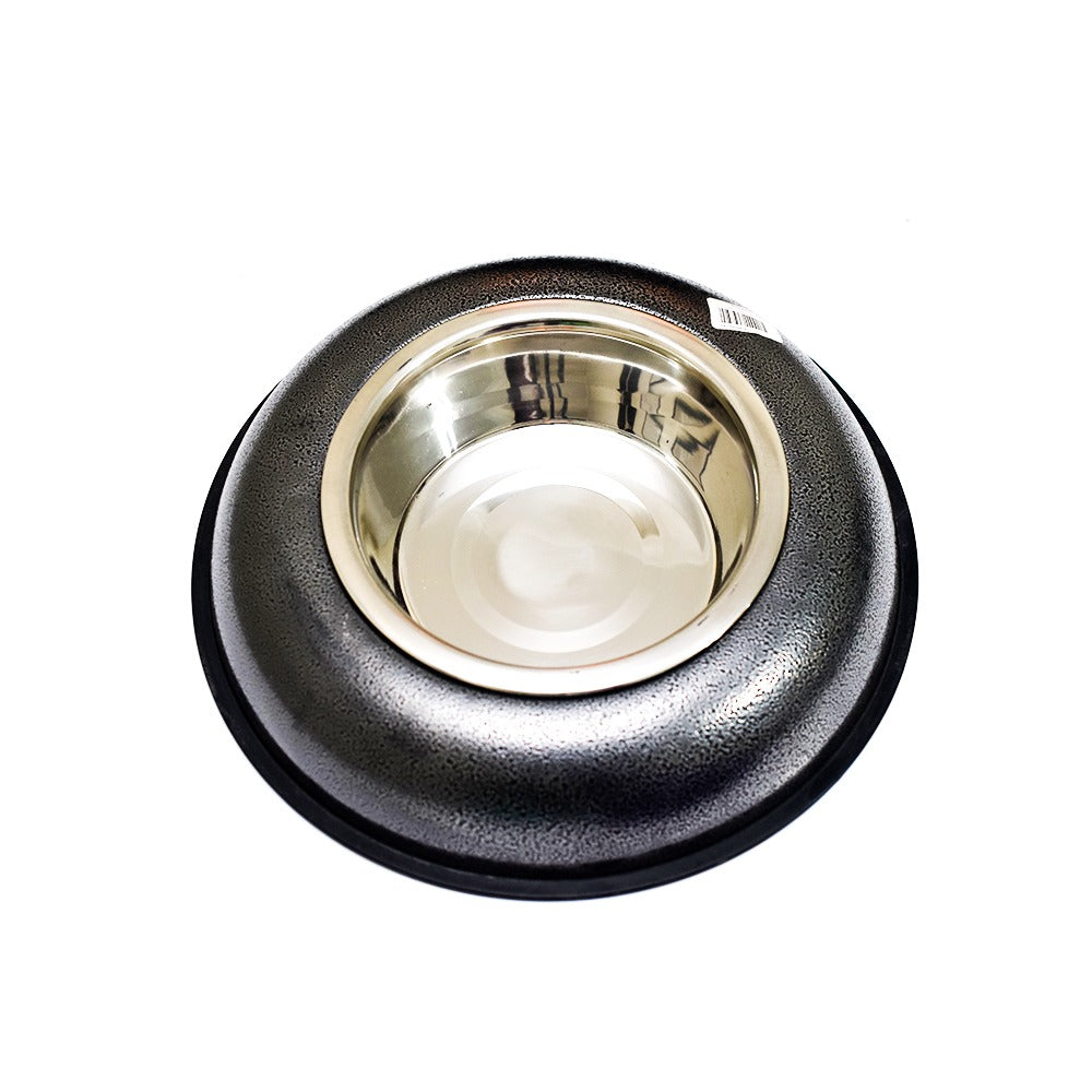 Bowl leather stainless steel Large