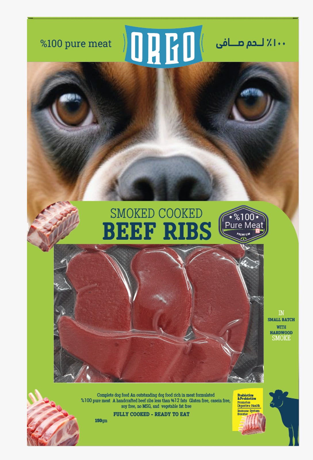 Orgo Smoked Cooked - Beef Ribs - 150 Gm