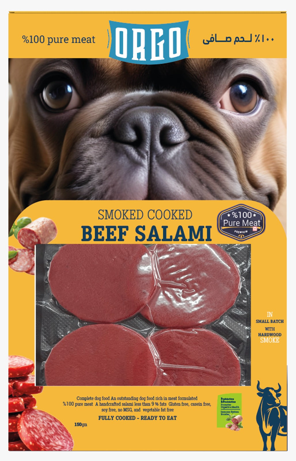 Orgo Smoked Cooked - Beef Salami - 150 Gm