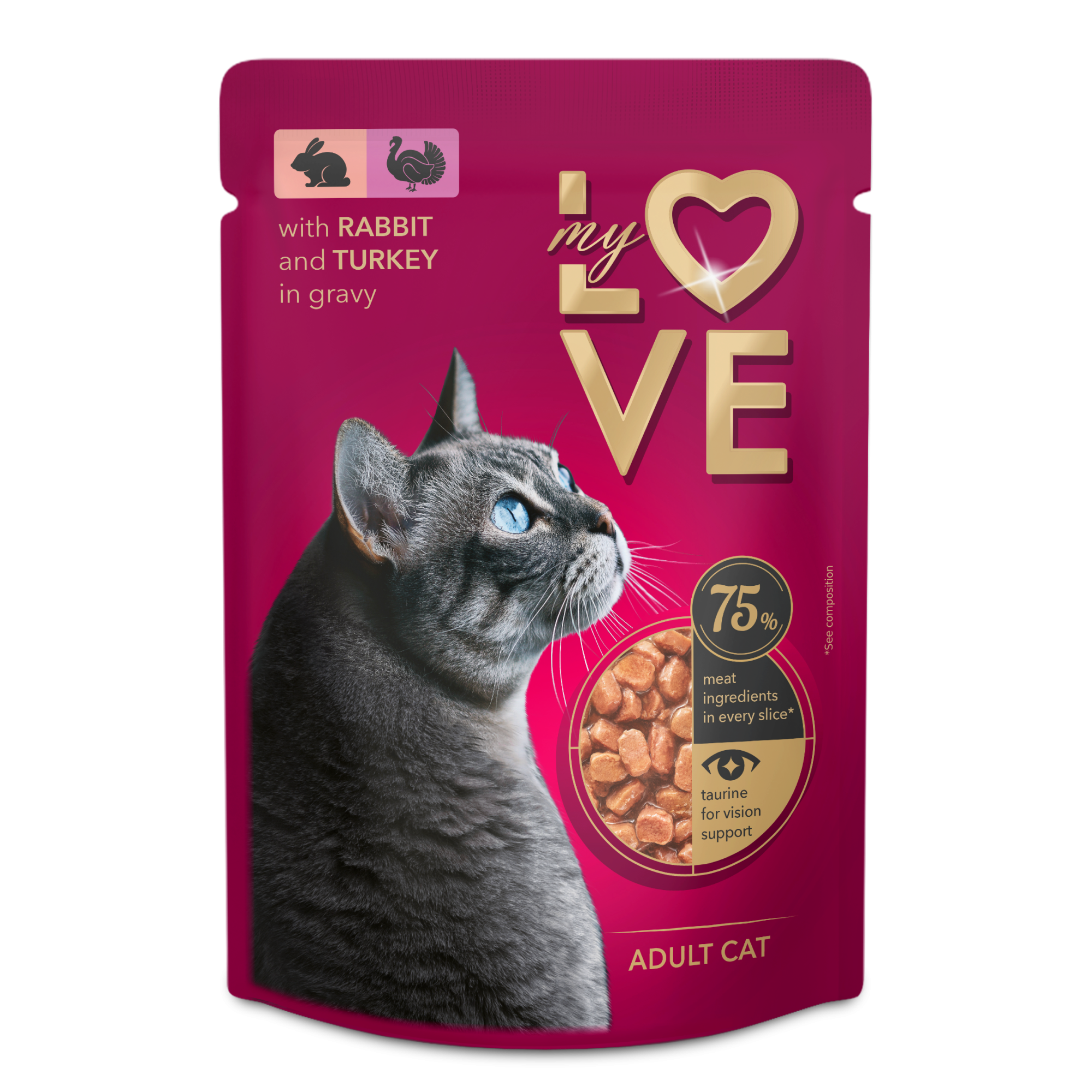 My Love Cat Wet Food Rabbit & Turkey in Gravy - Pouch 85 gm