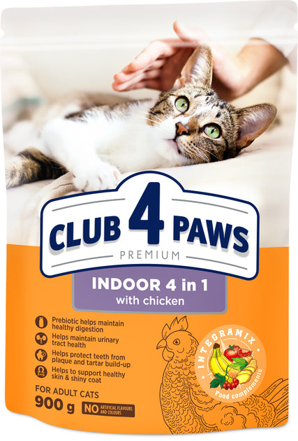 Club 4 Paws Cat Dry Food For Adult Indoor 900 g