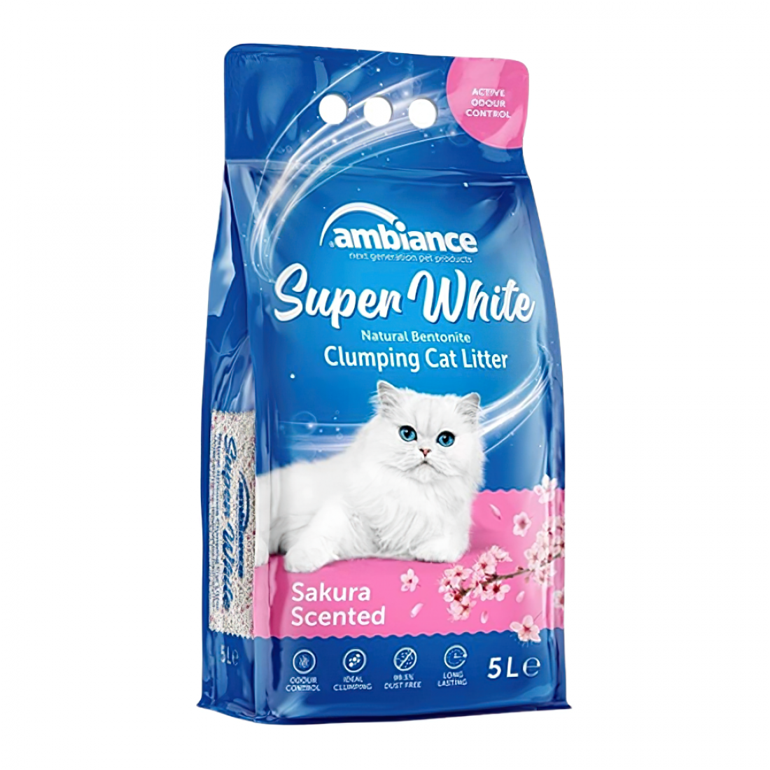 رمل القطط سوبر وايت ساكورا ٥ لتر