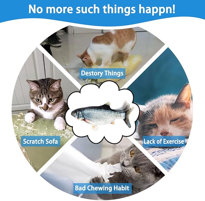 Rechargeable Realistic Flopping Fish cat toy