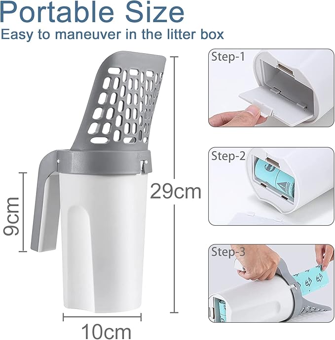 Cat Litter Scoop with Bag Holder (4 bag free)