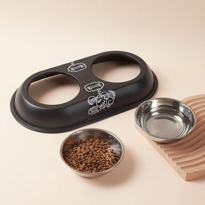 Stainless Steel Pet 2 eye Bowls