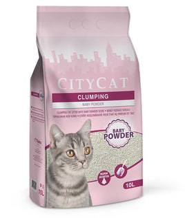 Citycat Clumping Cat Litter - Baby Powder Scented 10 L