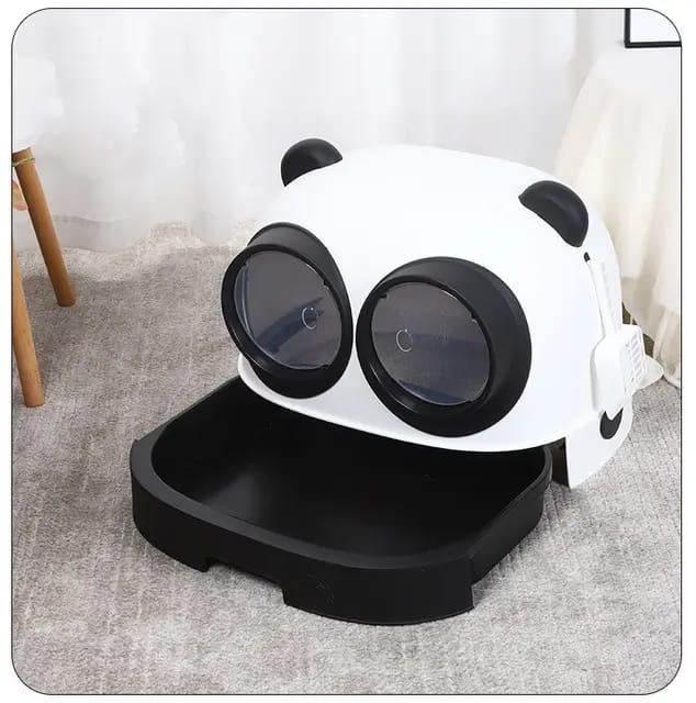 Panda Cat Drawer Closed Litter Box
