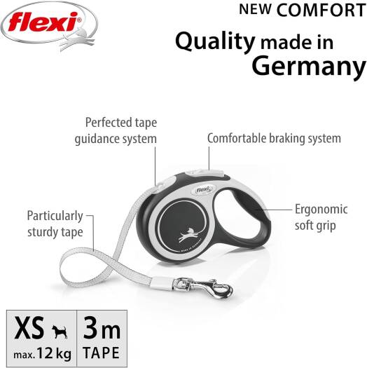 Flexi New Comfort XS Tape 3 m black