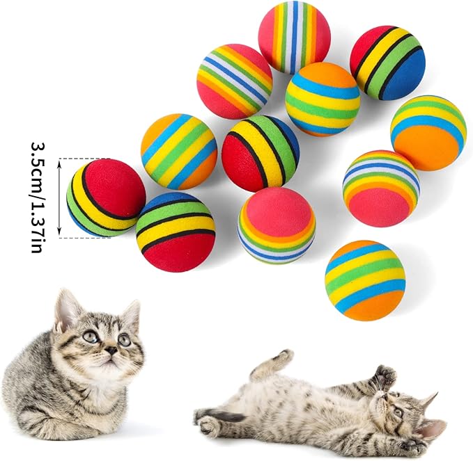 Colorful Foam Balls Cat Toy – 4 Pack