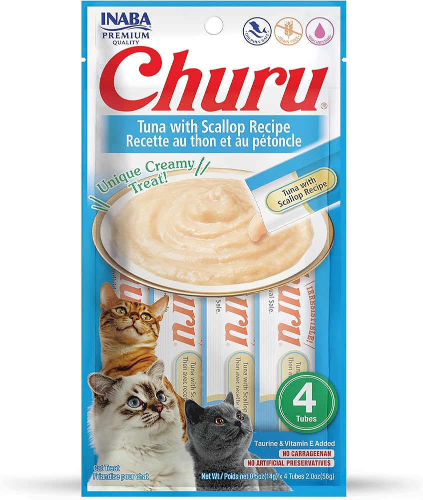Churu Cat Wet Food Adult Chicken Tuna Scallop Recipe 3 tubes - 60g