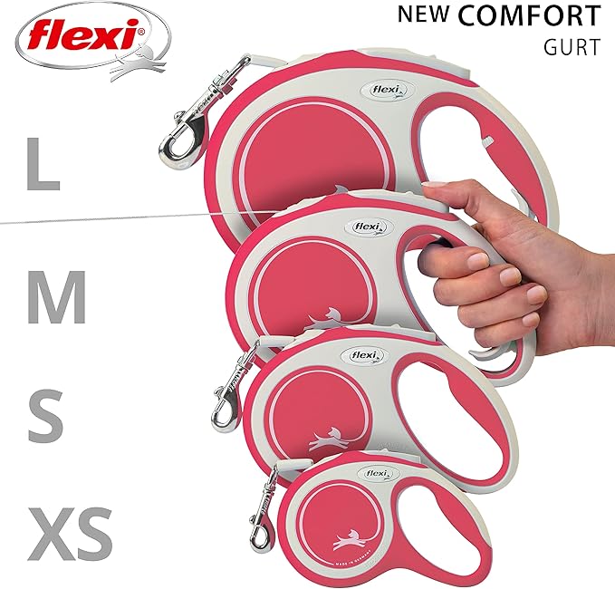 flexi® Comfort L Belt 8 m Red Roll Lead for Dogs up to 50 kg