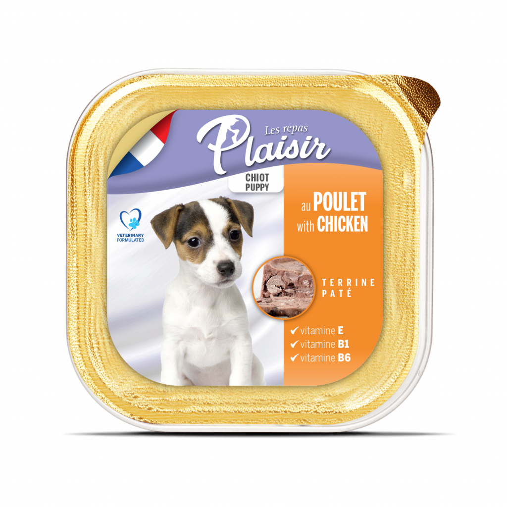 plaisir dog wet food chicken puppy 150g