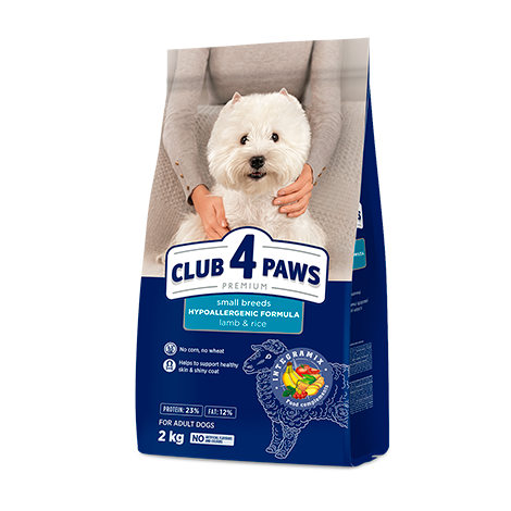Club 4 Paws Dog Dry Food for Small Breed – Lamb & Rice – 2kg