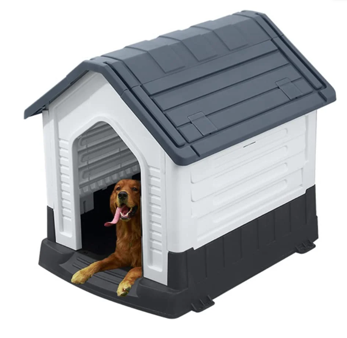 NAOMI L Plastic dog house with metal door
