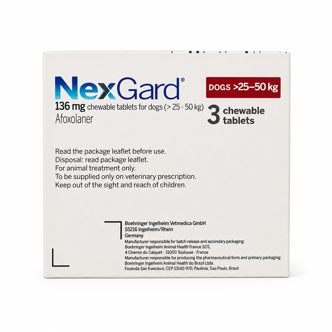 NexGard for Dogs 25-50kg One Chewable tablet
