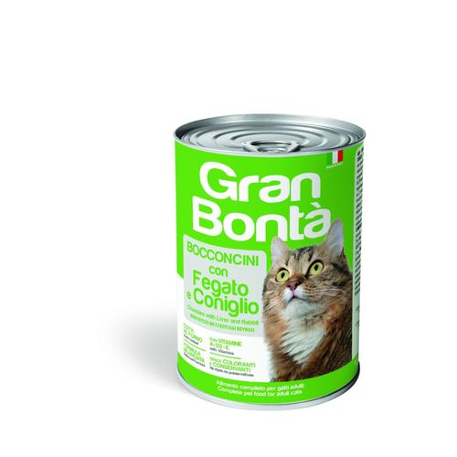 Gran Bonta Cat Wet Food Adult Chunks With Liver & Rabbit- Can 400g