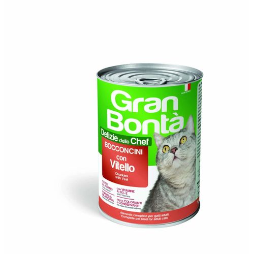 Gran Bonta Cat Wet Food Adult Chunks With Veal - Can 400g