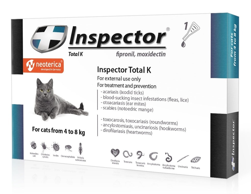 Inspector Total K Spot-on For Cats From To kg (Fipronil Moxidect