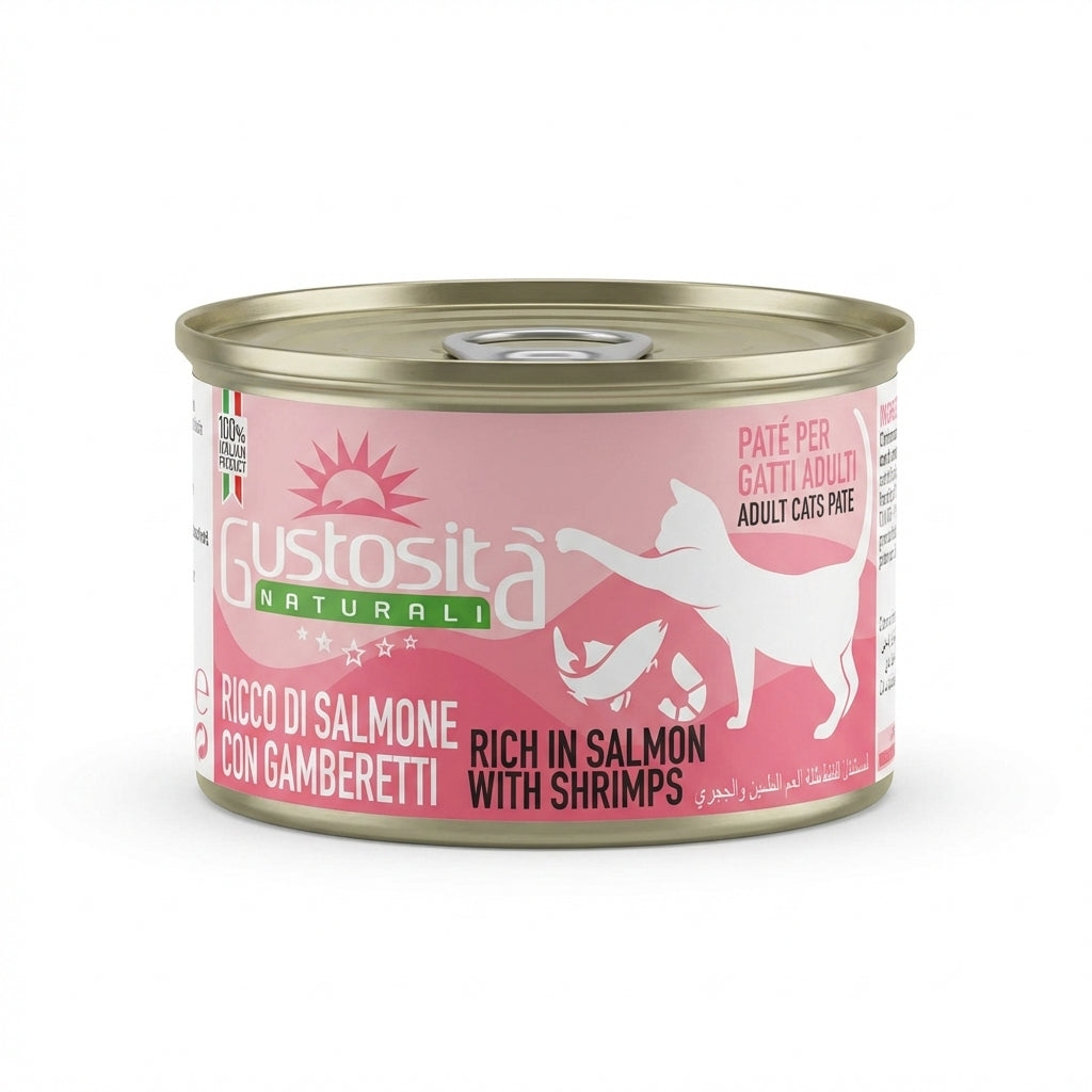 Gustosita Cat Wet Food Adult pate salmon with shrimps - 85 g
