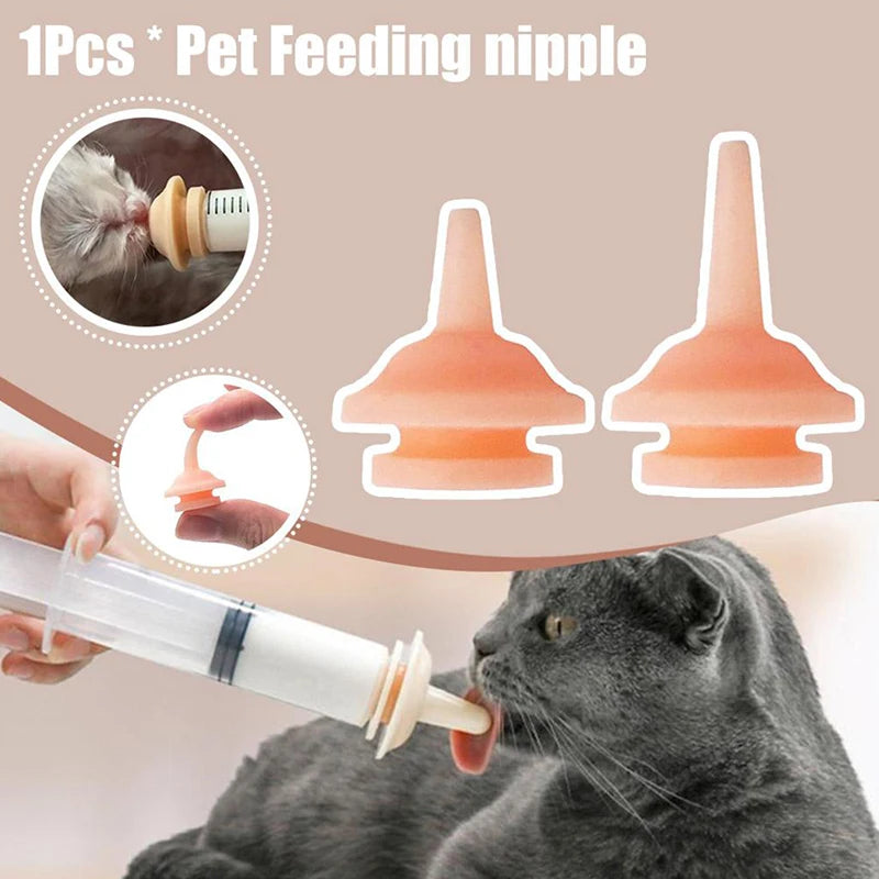 Pet Feeding Syringe with 2 Soft Nipple Tips 3 PCS