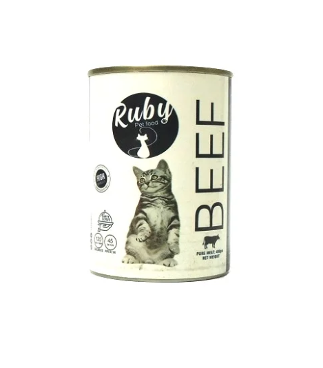 Ruby Cat Wet Food Adult Beef - Can 400 g