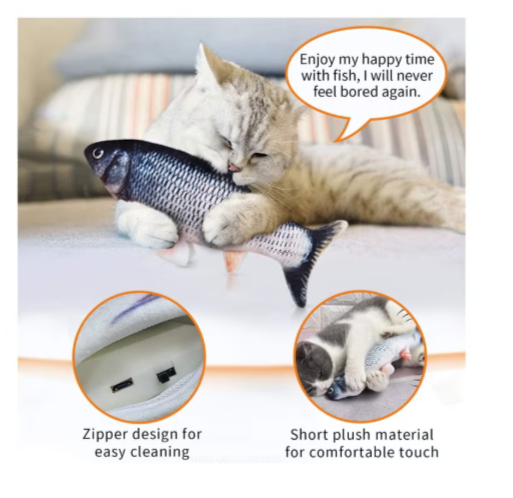 Rechargeable Realistic Flopping Fish cat toy