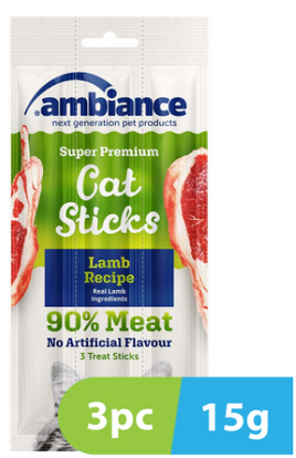 Ambiance Lamb Stick Cat Treat Stick 3x5g