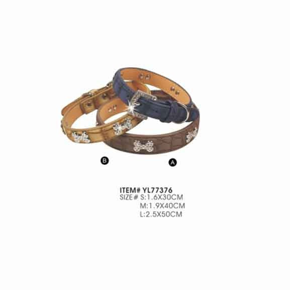 طوق كلب مضفر من الجلد الطبيعي من نعومي