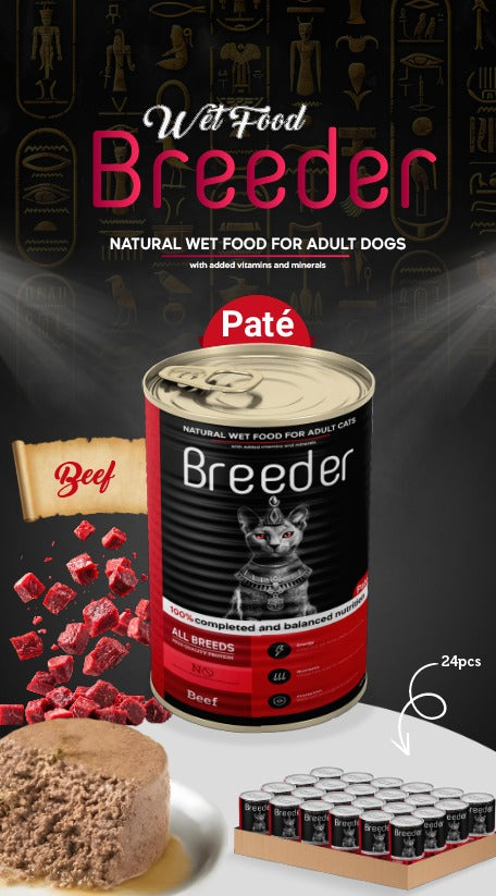 Breeder Wet Food for Cats – Beef Flavor – 400g (1pc)