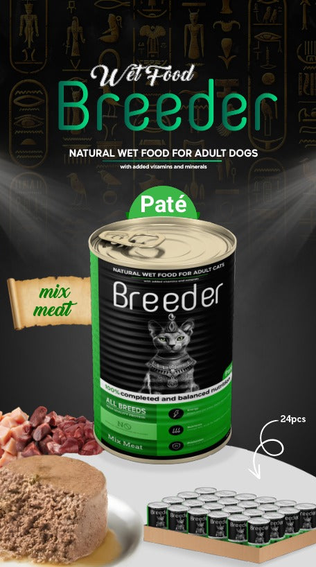 Breeder Wet Food for Cats – Mix Meat Flavor – 400g (1pc)