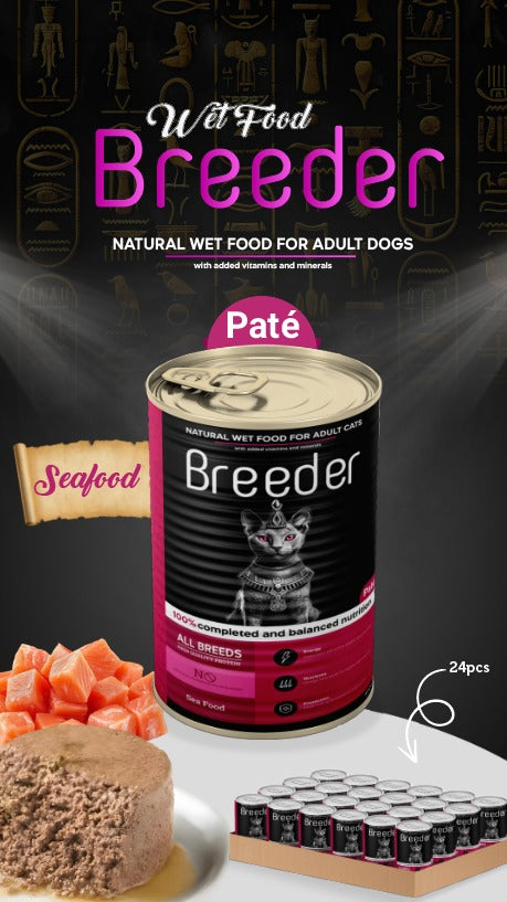 Breeder Wet Food for Cats – Seafood Flavor – 400g (1pc)