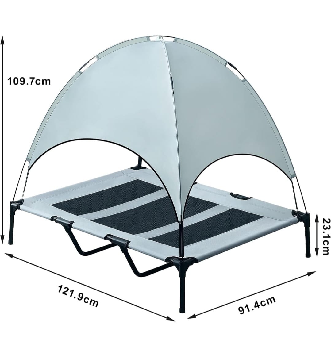 Cooling Dog Bed with UV-Blocking Canopy