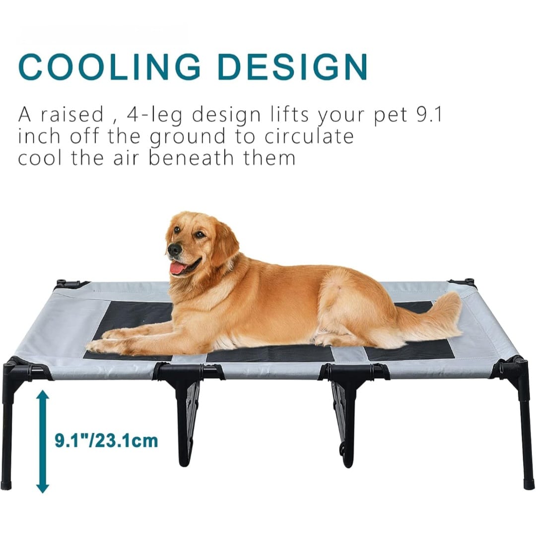 Cooling Dog Bed with UV-Blocking Canopy