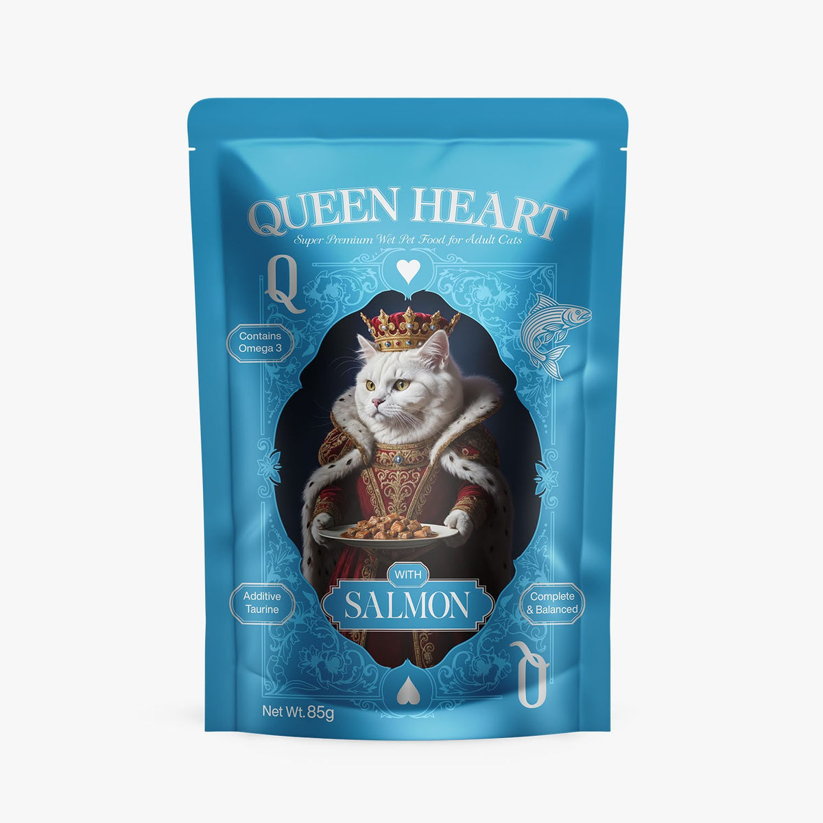 Queen Heart Cat Wet Food Salmon - Pouch 85gm