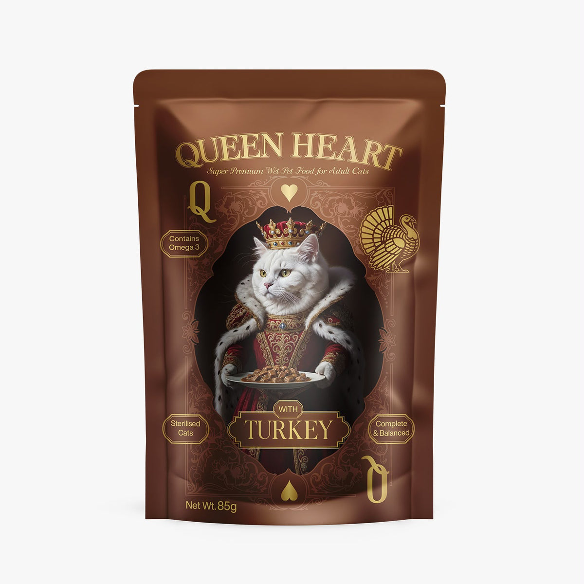 Queen Heart Cat Wet Food Turkey - Pouch 85gm