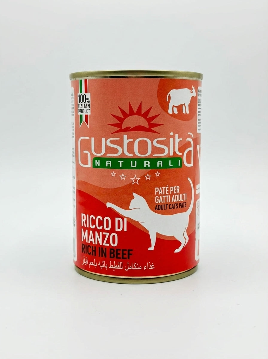 Gustosita Cat Wet Food Adult pate with Beef - Can 400g
