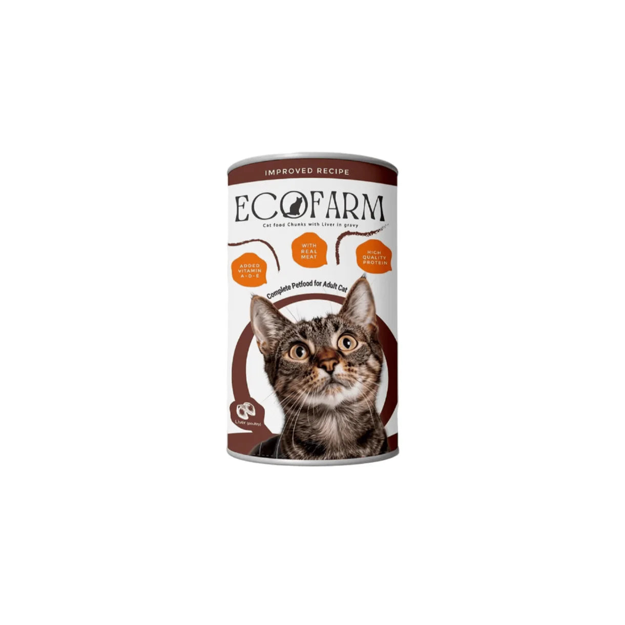 Ecofarm Cat Wet Food Adult Chunks With Liver In Gravy Can 400g