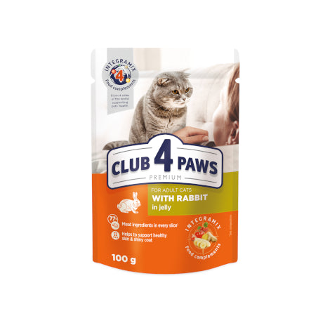 Club 4 Paws Cat Wet Food Adult with rabbit - Pouch 100g