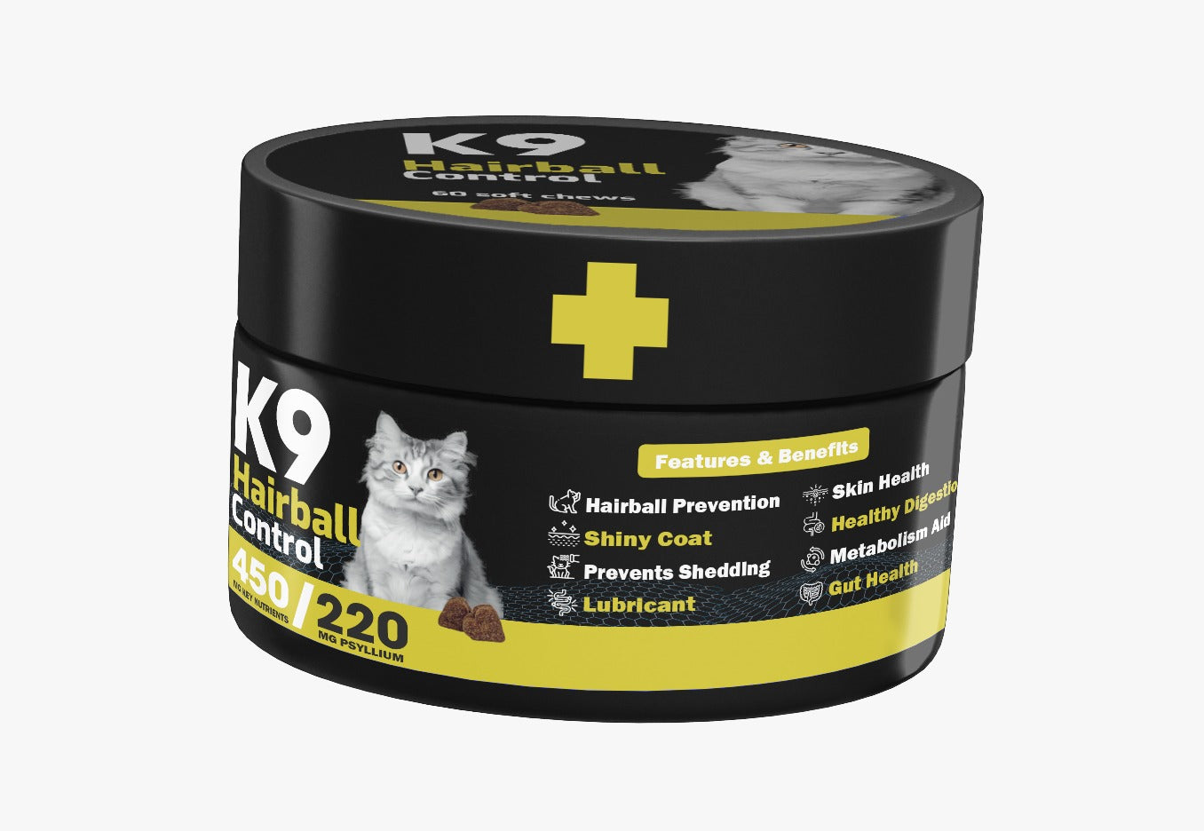 K9 - مكمل غذائي للقطط (للتحكم في كرات الشعر) 60 قطعة