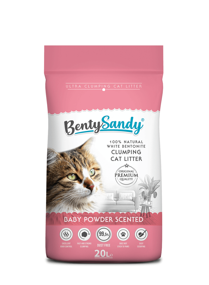 Benty Sandy Cat Litter Baby Powder Clumping 20L