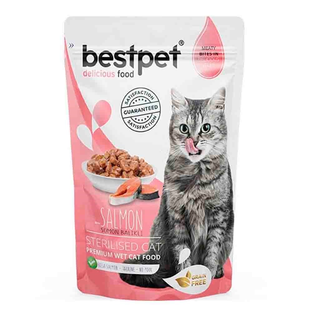 Best Pet Cat Wet Food Adult Salmon Sterilised - Pouch 85g