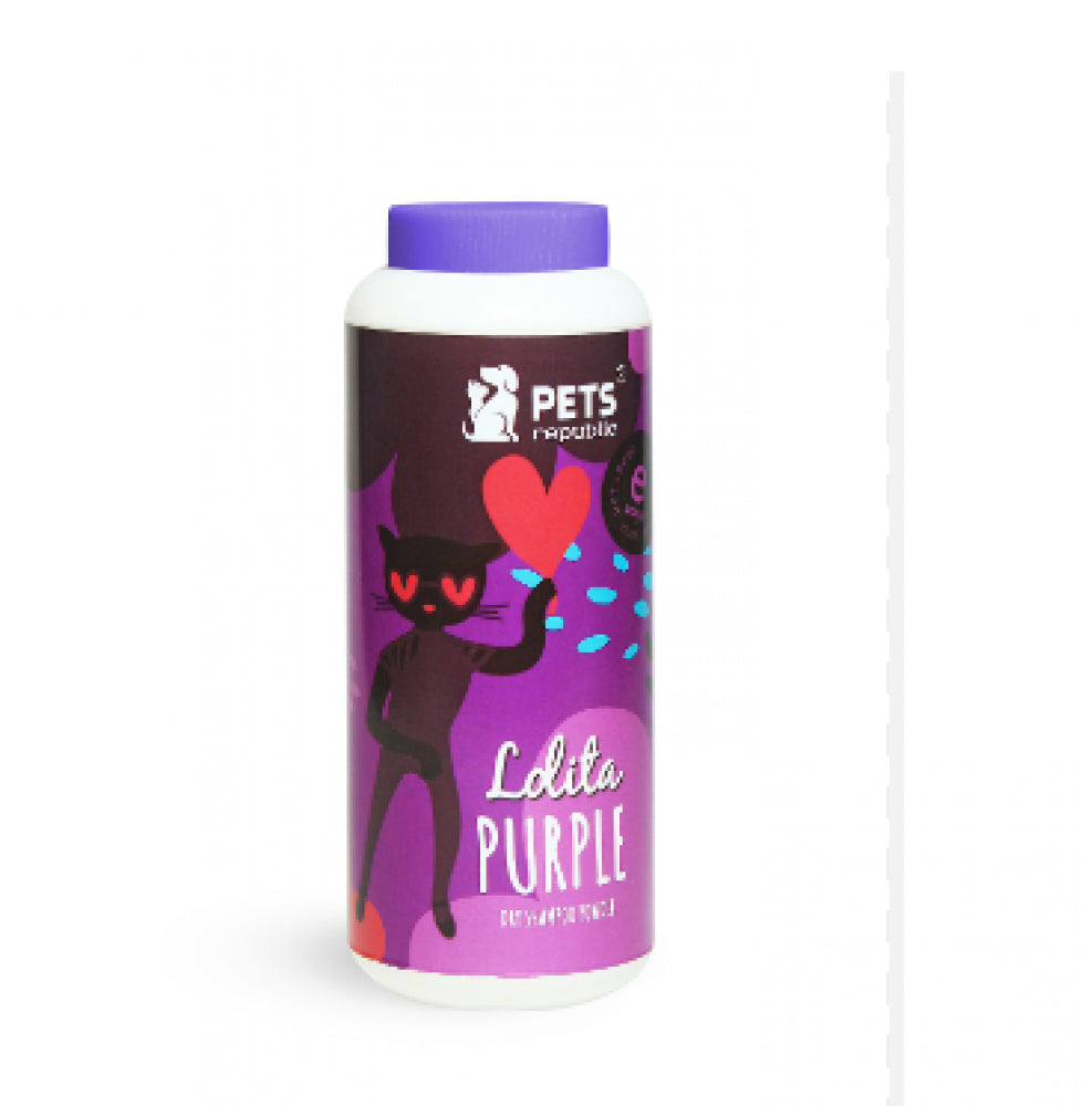 Pets Republic Lolita Purple Dry Shampoo Powder for Cats - 200 gm