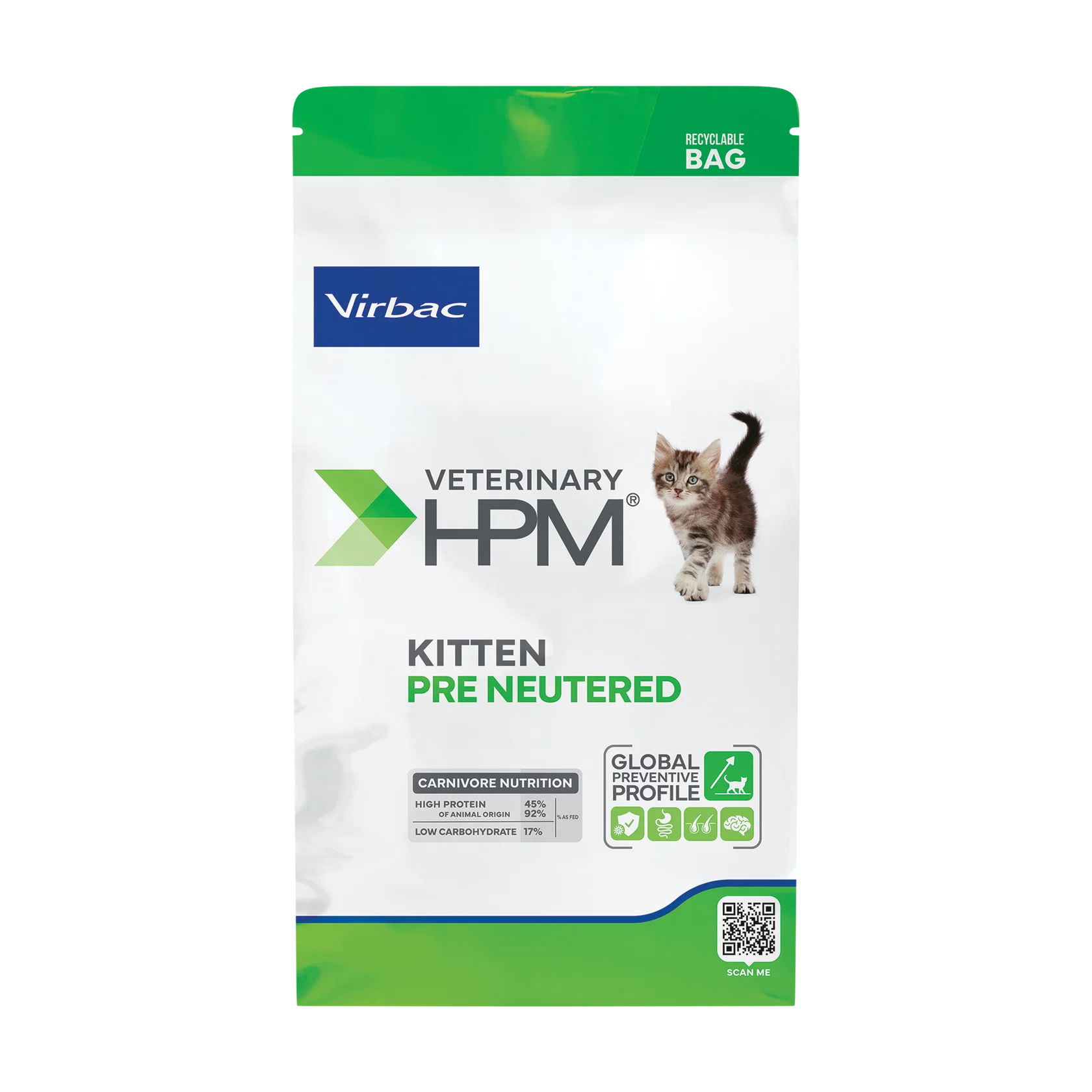 Virbac Cat Dry Food kitten Pre Neutered 400 Gm